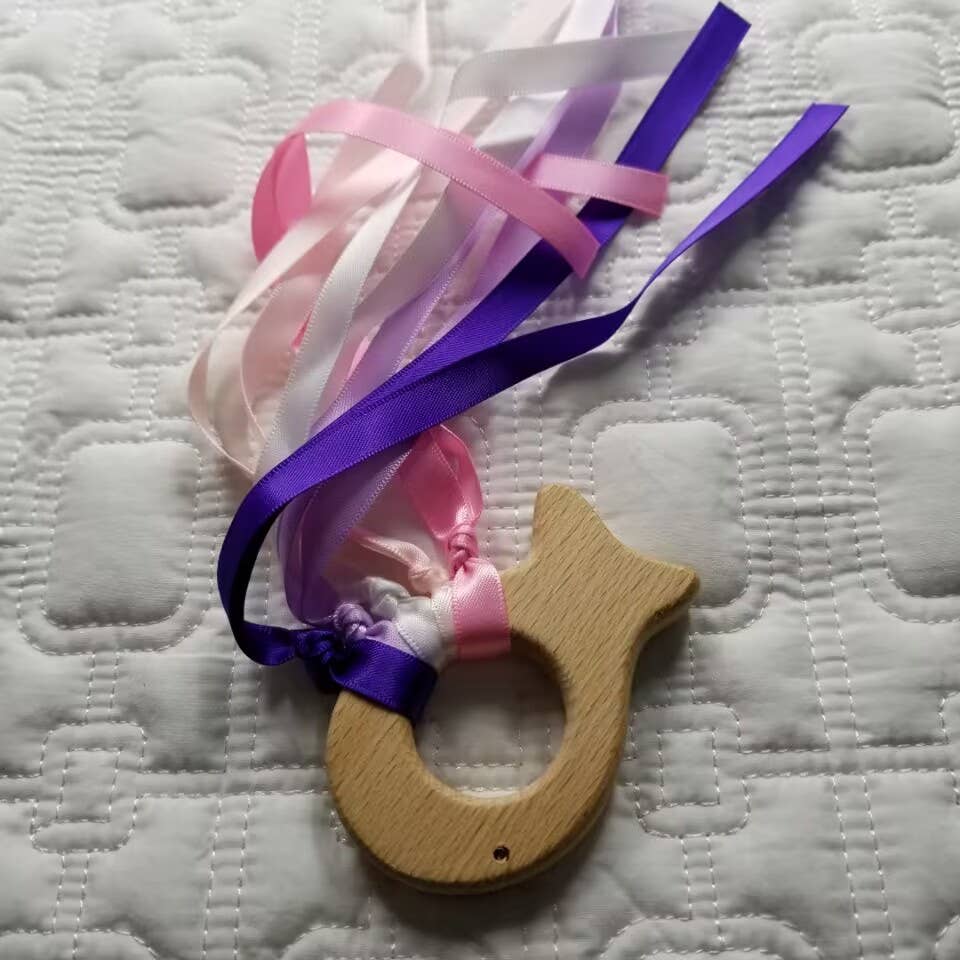 Wooden Fishing Teether Toy Hand Kite Kit