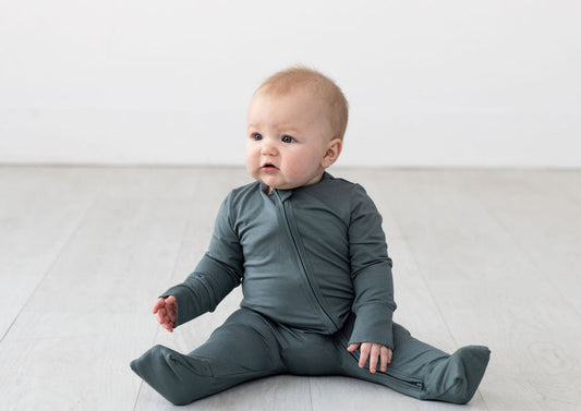 Slate Zipper Romper